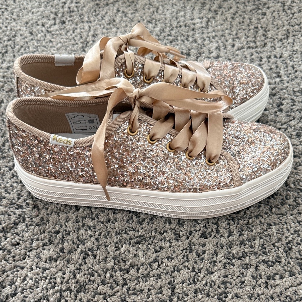 Keds girls Glitter Sneakers - Gold size 13.5